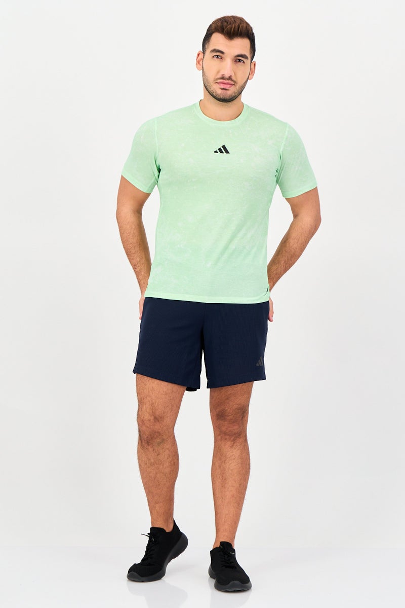 Adidas Men Slim Fit Short Sleeve Training T-Shirt, Green - Image 3