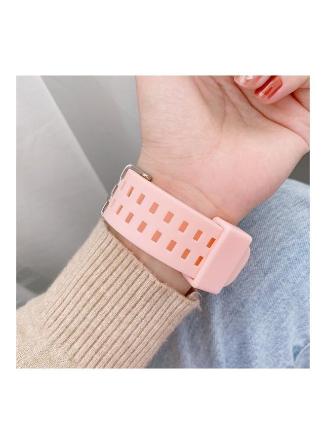 NIBEMINENT Silicone Integrated Replacement Strap Watchband For Fitbit Versa 3 3D Pink - Image 2