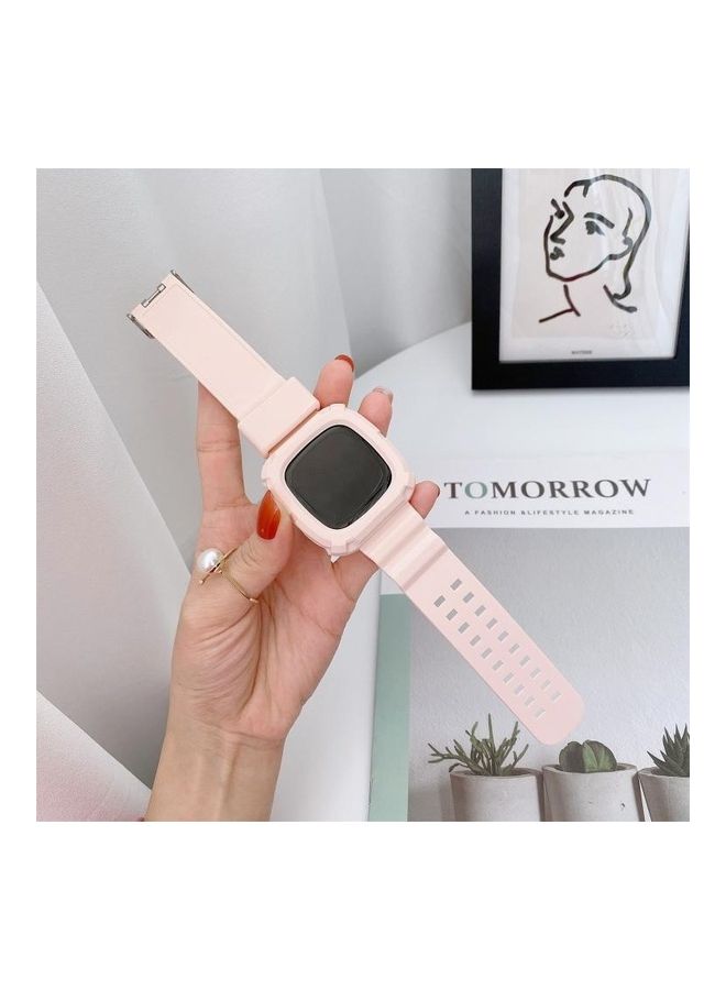 NIBEMINENT Silicone Integrated Replacement Strap Watchband For Fitbit Versa 3 3D Pink - Image 5