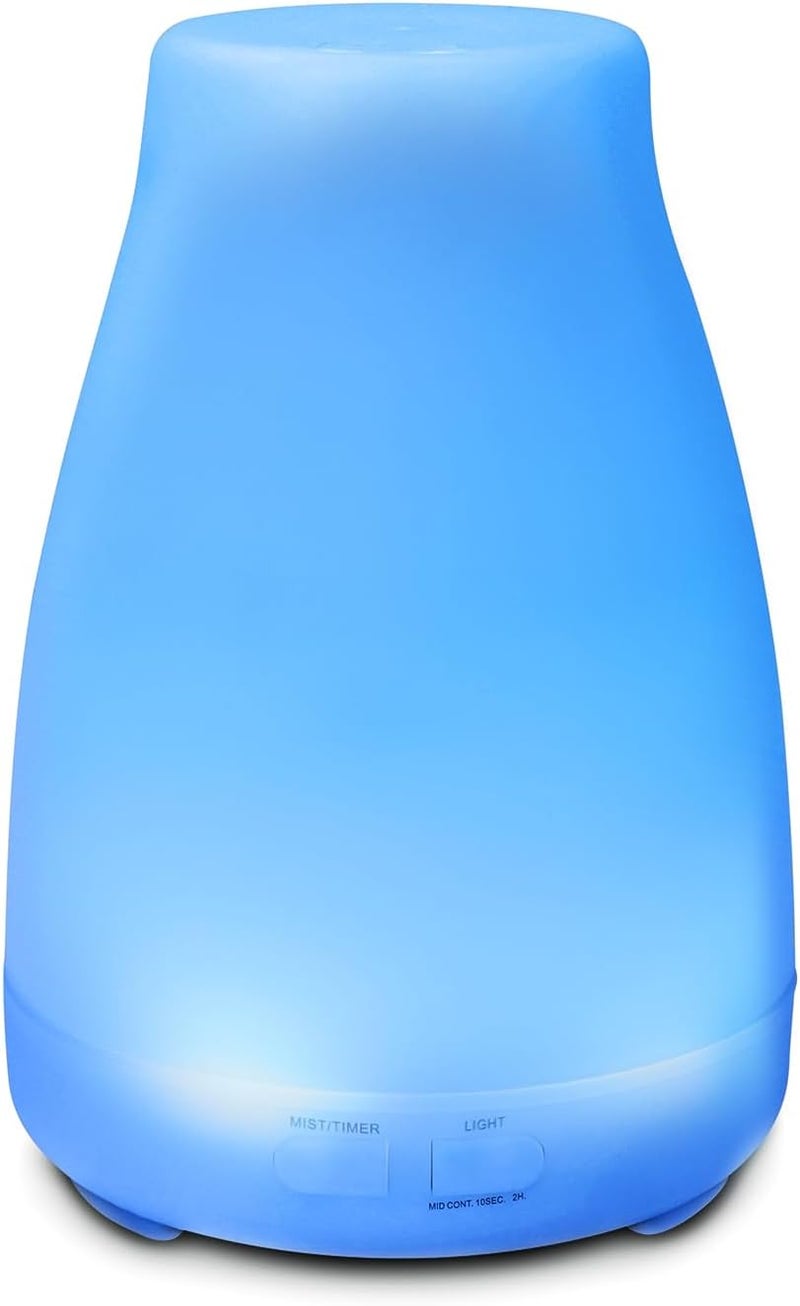 HDE Essential Oil Diffuser Aromatherapy 7 Color Changing LED Light Portable Cool Mist Humidifier with Waterless Auto Off for Home and Office - White