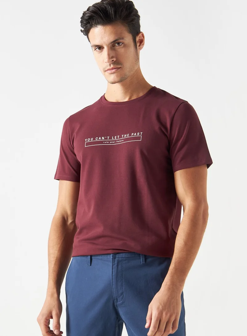 ايكونيك Slogan Crew Neck T-Shirt