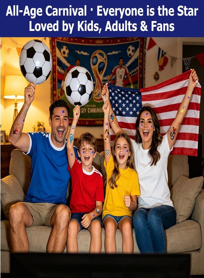وشم مؤقت لكأس العالم 2026 الولايات المتحدة الأمريكية، 10 قطع من وشم الوجه على شكل قلب مع علم الدولة وقطعتين من ملصقات كرة القدم، ملصقات رياضية مقاومة للماء للجسم لمحبي كرة القدم، إكسسوارات وهدايا لحفلات يوم المباراة - Image 4