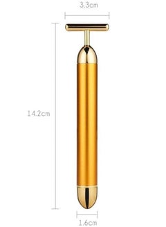Generic 24K Gold Electric Vibration Beauty Bar - Waterproof T-Shaped Facial Massager  - Image 2