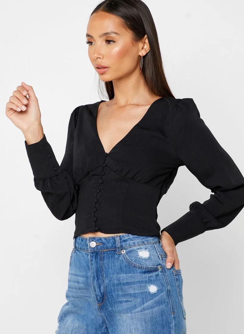 FOREVER 21 Button Down Cuffed Top
