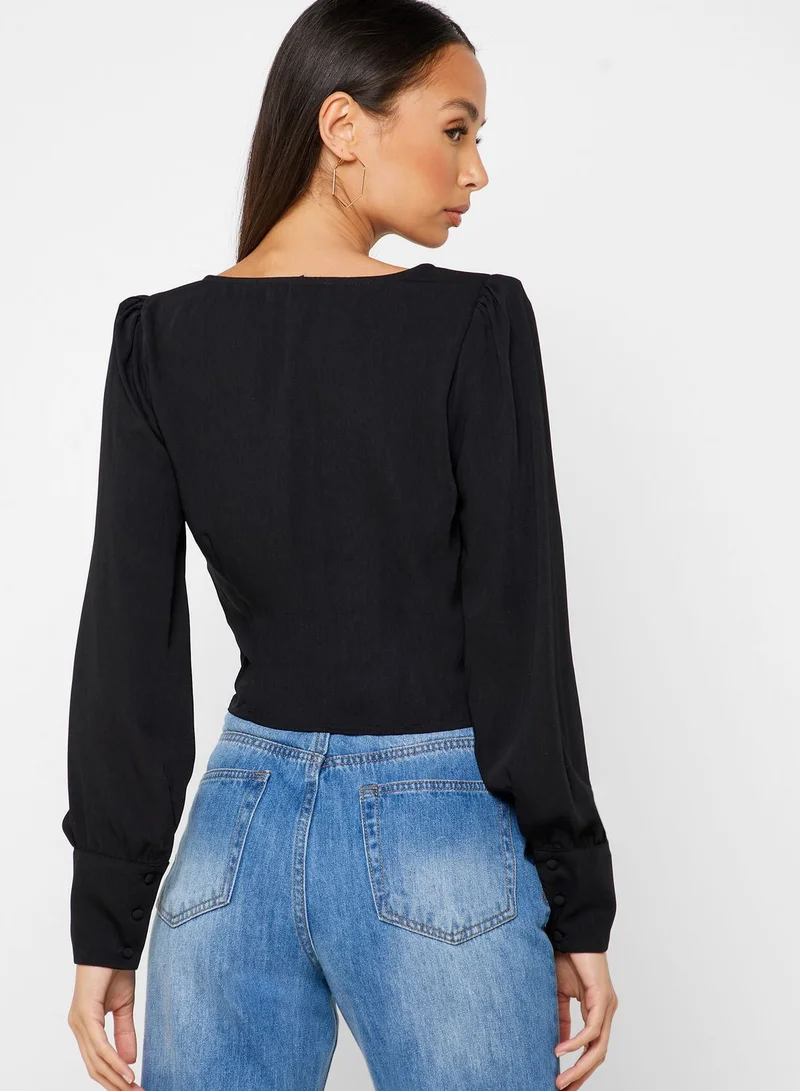 FOREVER 21 Button Down Cuffed Top
