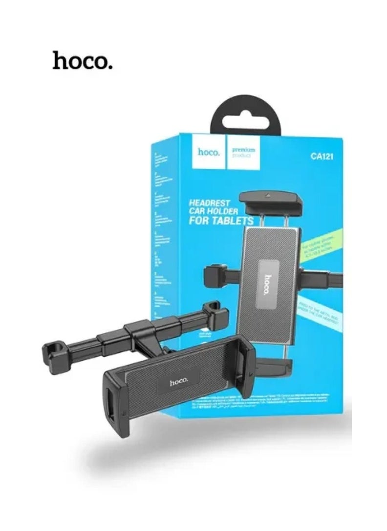 Hoco CA121 Car Back Seat Phone & Tablet Holder – Headrest Mount for 4.7-12.9 Inch Tablets & Phones, Adjustable Backseat Mount for iPad, Tablet, PC, Universal Auto Headrest Holder for Rear Seats  - Image 1