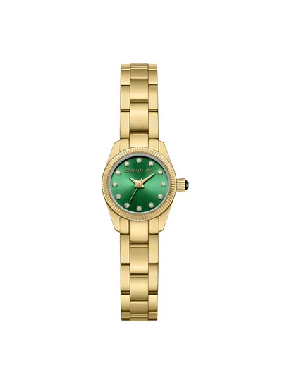 CERRUTI 1881 Women's Endine 19mm Green Dial Stainless Steel Bracelet Analog Watch For Women