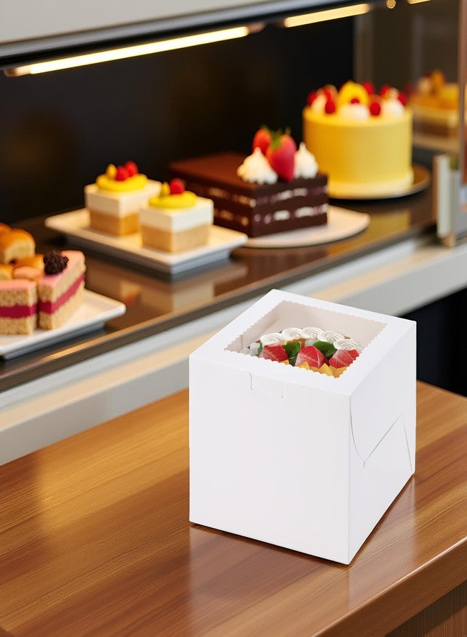 Packpal 20Pack 8x8x5 Cake Boxes with Window(20 boxes), White Bread Boxes for Cookies, Cakes, and Baked Goods, Gift Giving Cake For Valentines Day, Mothers Day - Image 4