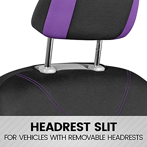 BDK UltraSleek Purple Seat Covers for Cars, Two-Tone Front Seat Covers with Matching Back Car Seat Cover, Made to Fit Most Auto Truck Van SUV, Interior Car Accessories, Full Set - Image 4