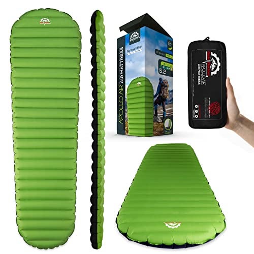 Gear Doctors ApolloAir 5.2 R-Value [17oz] Ultralight Insulated Inflatable Camping Sleeping Pad — Backpacking Sleeping Pad — Camping Mattress Compact Lightweight for Hiking—Air Mattress for Backpacking - Image 1
