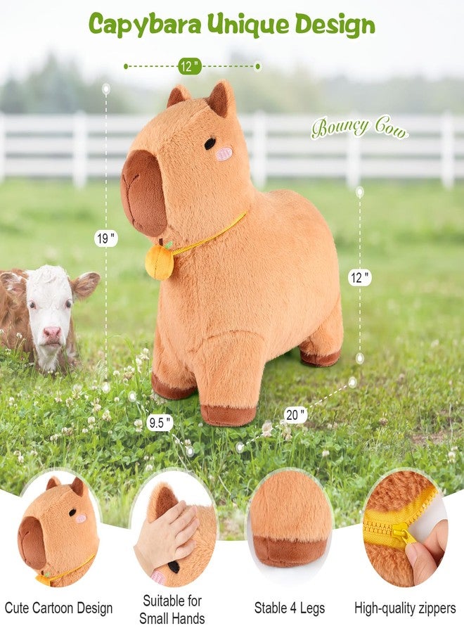SuzziPals Bouncy Capybara Hopper Toys, Inflatable Ride on Toy with Plush Cover, Indoor & Outdoor Hopping Bouncing Animals for Toddlers Kids Adults, Capybara Stuffed Animal Hopping Toddler Gifts - Image 2