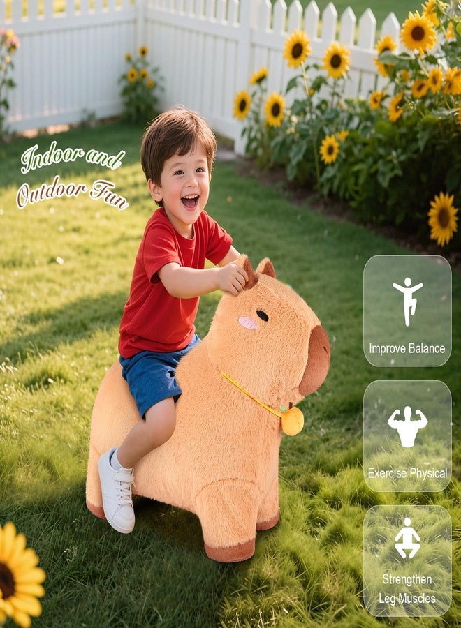 SuzziPals Bouncy Capybara Hopper Toys, Inflatable Ride on Toy with Plush Cover, Indoor & Outdoor Hopping Bouncing Animals for Toddlers Kids Adults, Capybara Stuffed Animal Hopping Toddler Gifts - Image 3