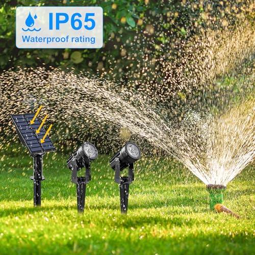 CREPOW Solar Spot Lights Outdoor, 2-in-1 Solar Landscape Spotlights IP65 Waterproof 9.8ft Cable,Auto On/Off Outdoor Wall Lights for Garden Yard Driveway Porch Walkway Pool(6000K White) - Image 5