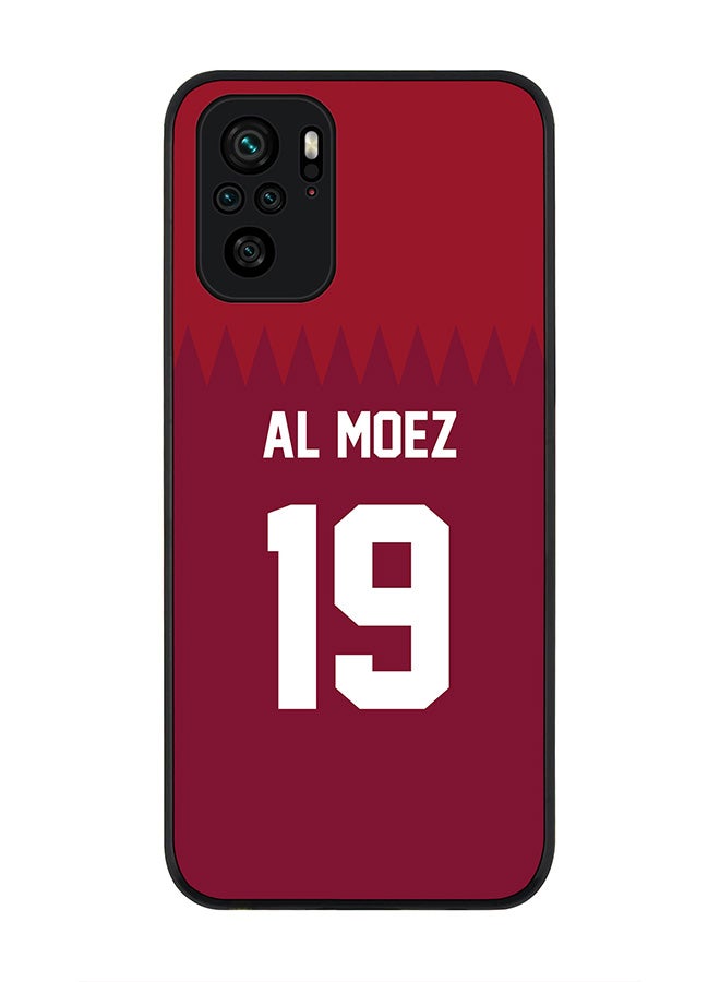 Stylizedd Rugged Black edge case for Xiaomi Poco M5s Slim fit Soft Case Flexible Rubber Edges Anti Drop TPU Gel Thin Cover - Football Team - Qatar Player Name - Al Moez - Image 1
