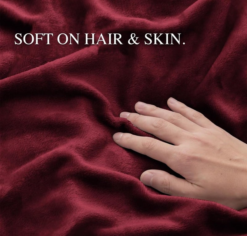 S&S Sands® Premium Ultra Soft Woollen Pillow Cover Set of 2 for Winter with Zipper Closure, Cozy Pillow Case Perfect for Warmth, Flannel Warm Pillowcases, King size-18X28 Inches (Maroon) - Image 4