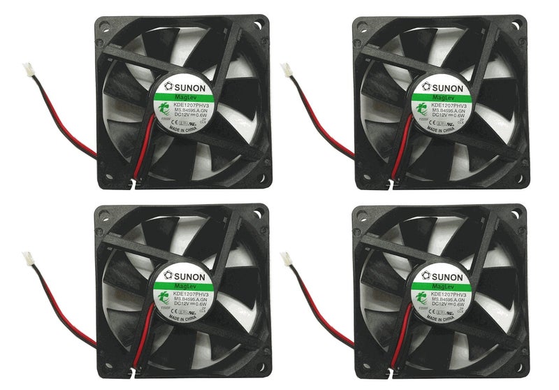 Sunon 70x70x15mm KDE1207PHV3 2Pin/2Wire 12v Low Speed Fan (4 Pack) - Image 5
