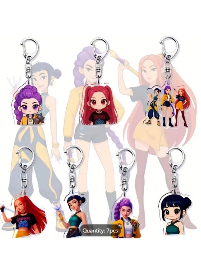 KPOP 17 PCS Acrylic Keychain Set – Mira, Rumi, Zoey & Friends | Cute Anime Keychains for Bags, Backpack & Keys | Durable Double-Sided Print | Gift for K-Pop & Anime Fans - Image 2