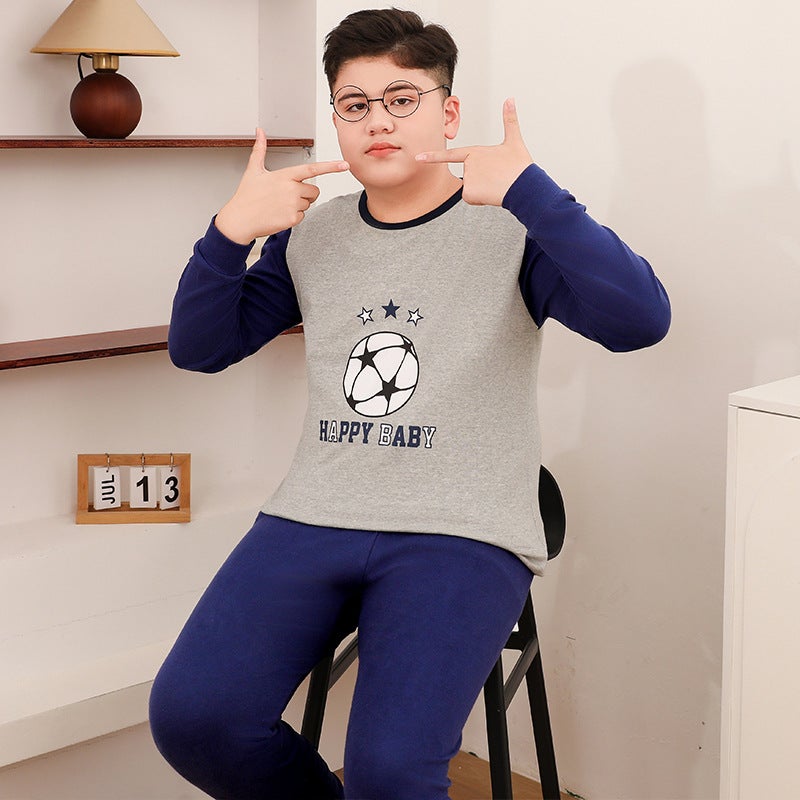 Chubby Children'S Pure Cotton Warm Base Underwear Suit Big Children'S Pajamas Home Wear Korean Style Cute Inner Wear - Image 5