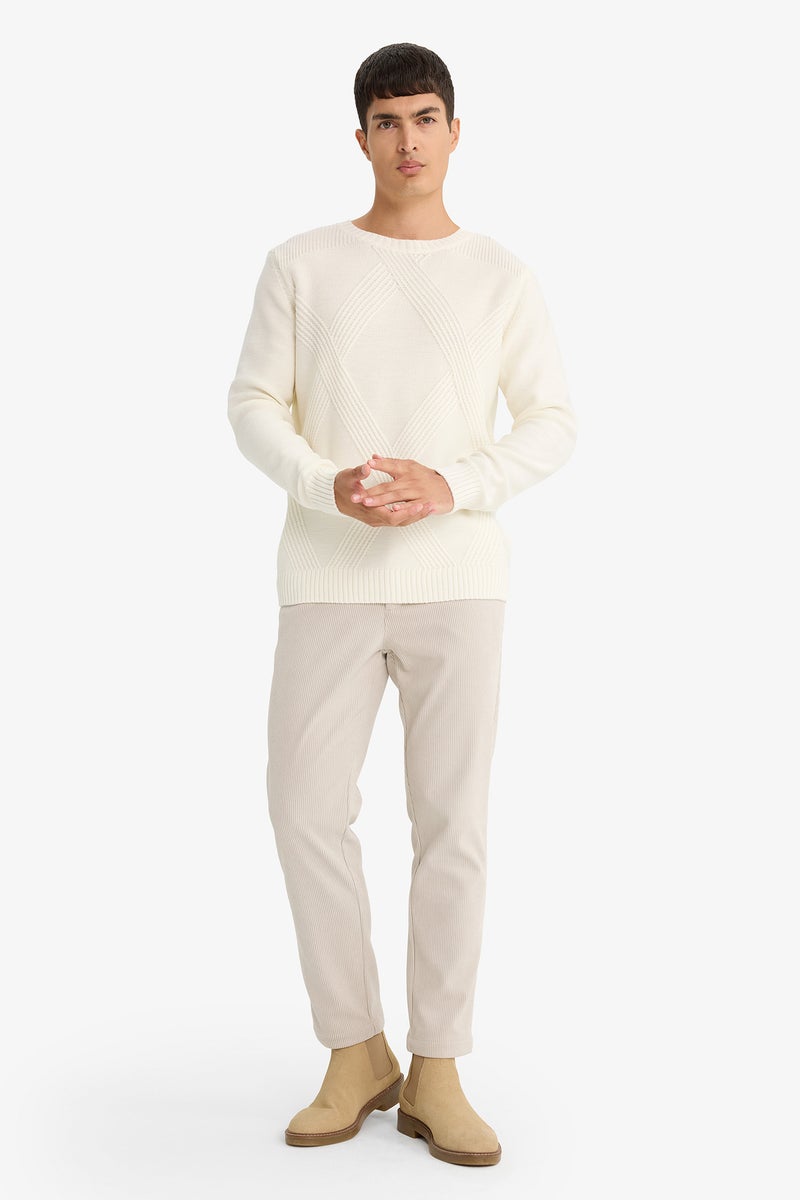 DeFacto Beige Man Regular Fit Trousers Casual - Image 1