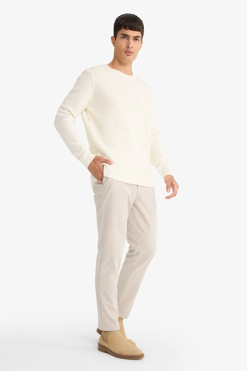 DeFacto Beige Man Regular Fit Trousers Casual - Image 4
