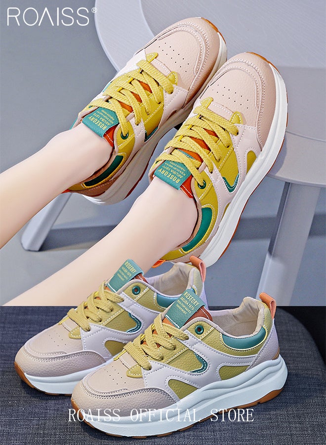 roaiss Flat Bottom Shoes for Women New Breathable Casual Student Sneakers Board Shoes for Women Outdoor Running Shoes  - Image 2