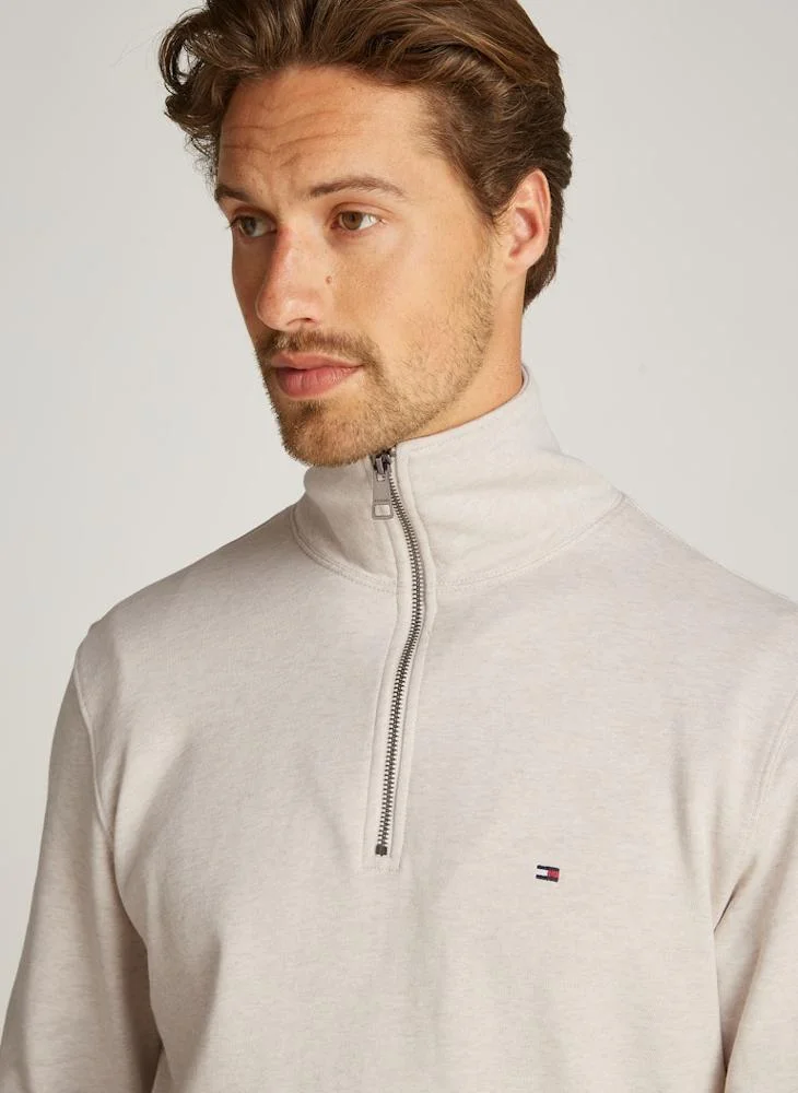 TOMMY HILFIGER Half Zip Logo Print Sweatshirt