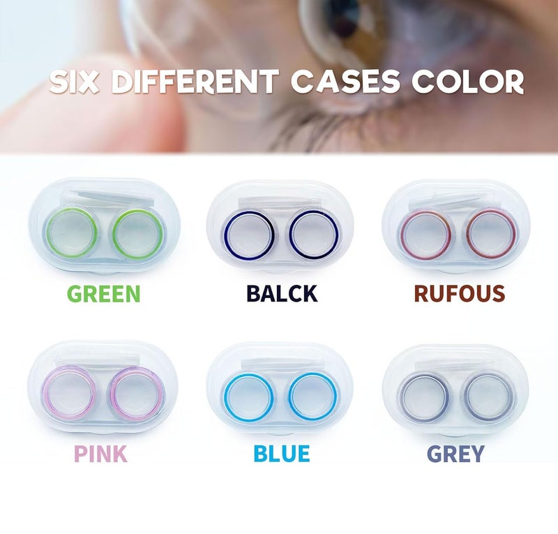 LCFALO 6 Pack Pack Contact Lens Case, Contact Lens Cases Travel Kit Portable Outdoor Storage Kit Contact Lens Case for Travel&Home clear bulk organizer cases with stick tool set - Image 2
