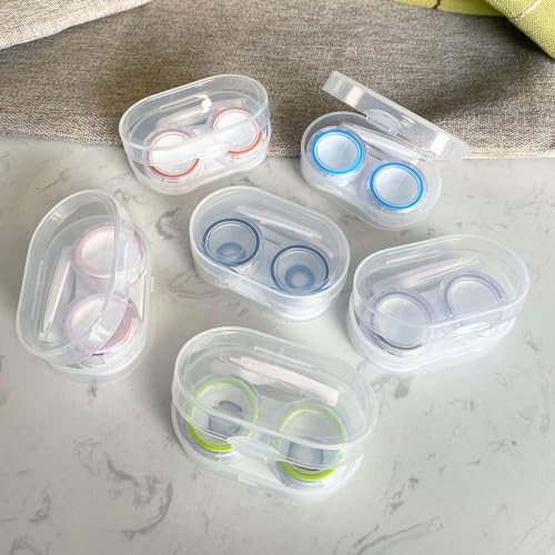 LCFALO 6 Pack Pack Contact Lens Case, Contact Lens Cases Travel Kit Portable Outdoor Storage Kit Contact Lens Case for Travel&Home clear bulk organizer cases with stick tool set - Image 5