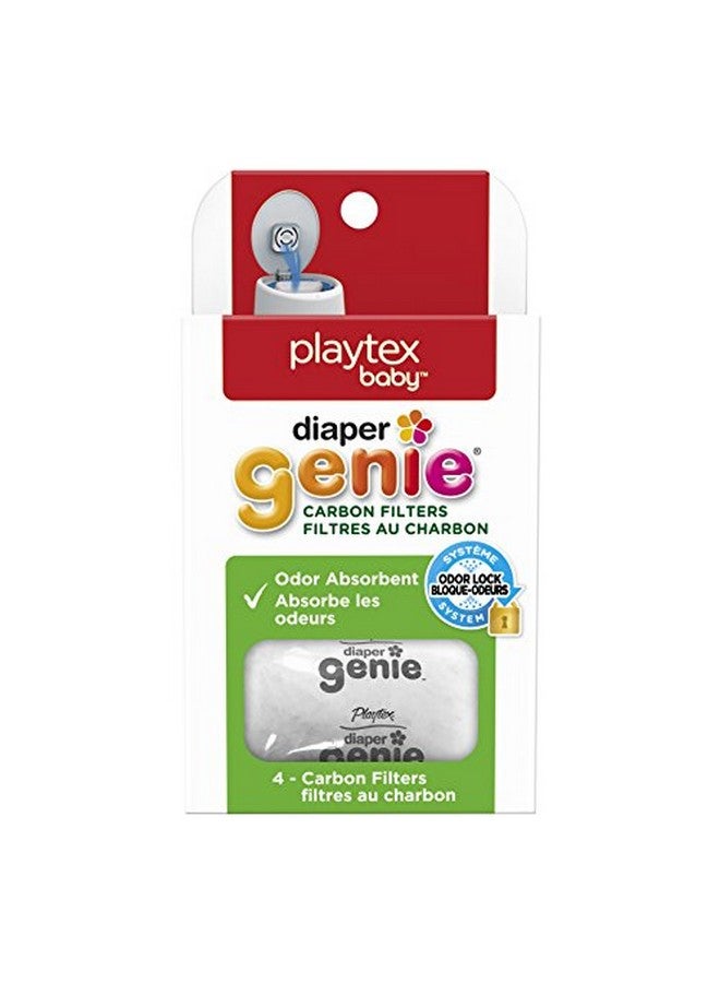 Diaper Genie صينية إعادة تعبئة فلتر الكربون من بلايتكس لسلال النفايات للحفاضات 4 قطع - Image 1