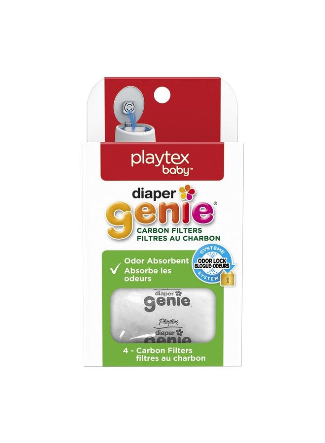 Diaper Genie صينية إعادة تعبئة فلتر الكربون من بلايتكس لسلال النفايات للحفاضات 4 قطع - Image 2