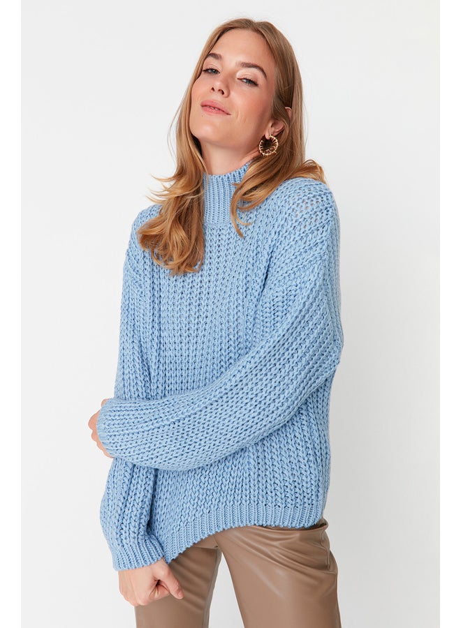 trendyol Sweater - Blue - Oversize  - Image 2