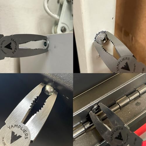 VAMPLIERS 6.25" Stripped Screw Extractor Pliers. Made in Japan. Time-Saving Screw Removal Tool Quickly Extracts Rusted, Stuck, Damaged Screws & Fasteners. - Image 4