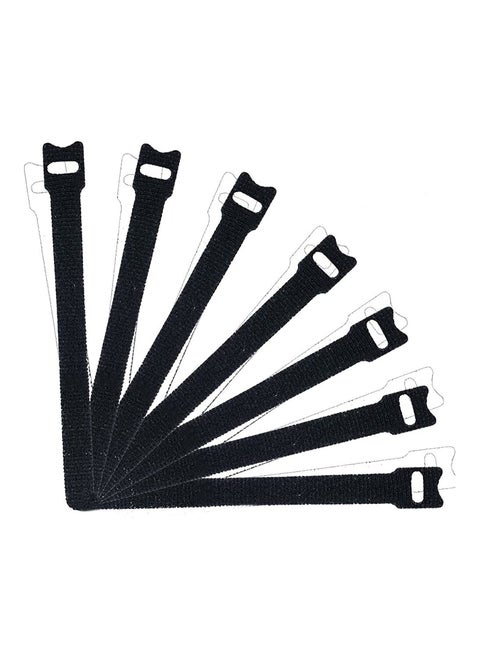 50 PCS Reusable Fastening Cable Ties 8 Inch Premium Adjustable Cord Ties Black Cord Organization Straps Microfiber Hook Loop Cable Management Wire Organizer Wrap
