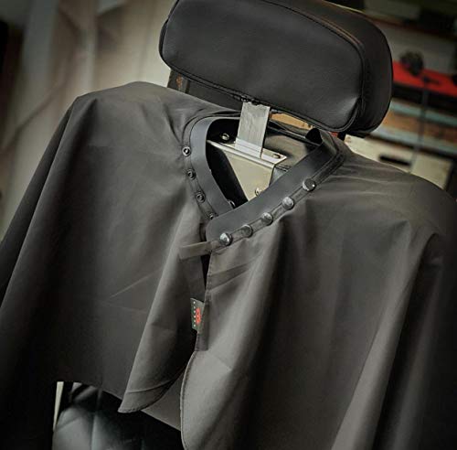 TRU BARBER Professional Silicone Neck Cape, 100% Polyester, Lightweight, 50" x 58" (Black) - Image 2