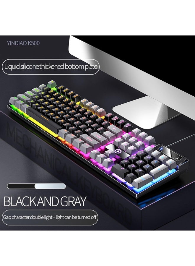 لوحة مفاتيح ألعاب ثنائية اللون RGB مكونة من 61 مفتاحًا باللغتين الإنجليزية والعربية وتصميم مريح ومضادة للماء مع لوحة مفاتيح مضادة للظلال لوحة مفاتيح ألعاب صغيرة لوحة مفاتيح عالية الأداء للاعبين - Image 1