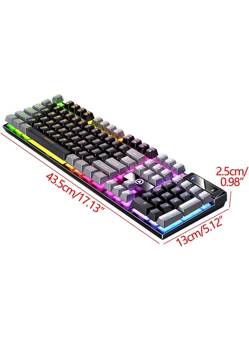 لوحة مفاتيح ألعاب ثنائية اللون RGB مكونة من 61 مفتاحًا باللغتين الإنجليزية والعربية وتصميم مريح ومضادة للماء مع لوحة مفاتيح مضادة للظلال لوحة مفاتيح ألعاب صغيرة لوحة مفاتيح عالية الأداء للاعبين - Image 4