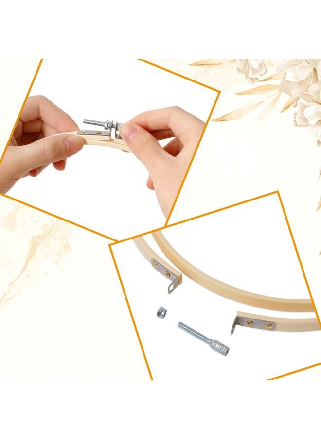 Faylapa Full Range of Embroidery Starter Kit with Bamboo Embroidery Hoops,36 Colors Threads,45 x 30 cm 14 Count Classic Reserve Aida and Cross Stitch Tool Kit 16 pcs 5" Bamboo Hoop - Image 3