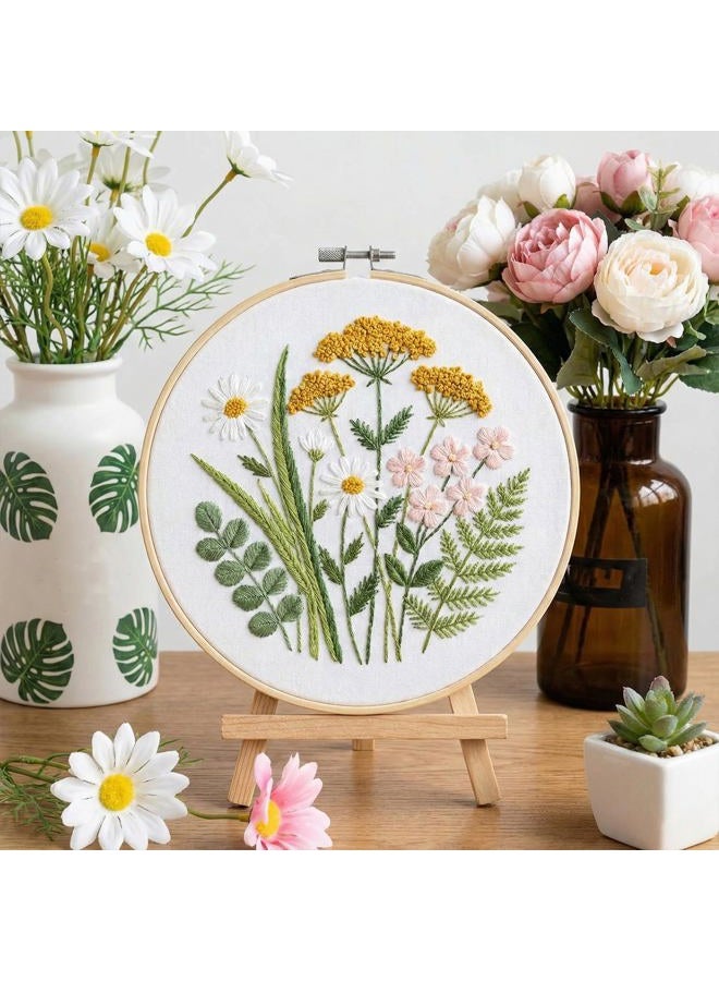 Faylapa Full Range of Embroidery Starter Kit with Bamboo Embroidery Hoops,36 Colors Threads,45 x 30 cm 14 Count Classic Reserve Aida and Cross Stitch Tool Kit 16 pcs 5" Bamboo Hoop - Image 5