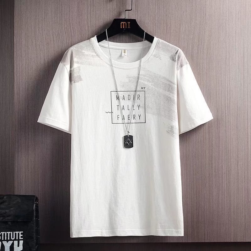 Men's gradient short sleeve T-shirt 2022 summer New loose half sleeve fashion brand casual boys ice silk T-shirt clothes - Image 1