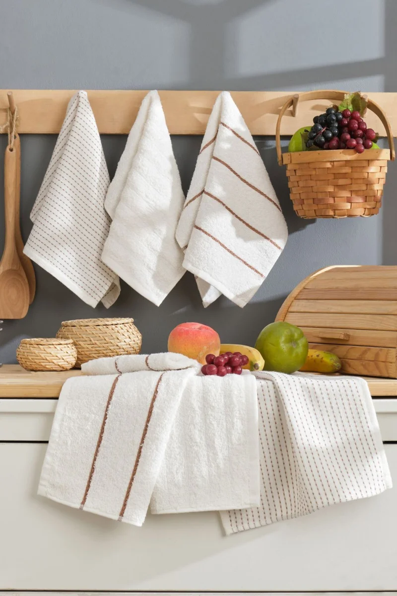 مبرا هوم 6 Piece Hand Face Kitchen Towel Set Sophia 30 x 50 cm