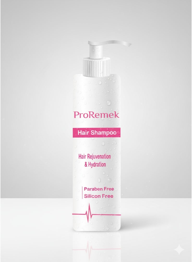 Hair Shampoo contain (argan oil - jojoba oil - keratin - biotin - almond oil - olive oil - sesame oil - panthenol - Tea Tree Oil - vitamin E - niacinamide) for hair hydration and rejuvenation, 240 ml