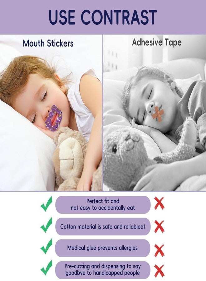 ZIBUYU® 30-Counts Sleeping Mouth Tape for Kids, Improves Mouth Breathing Encourages Nasal Breathing, Hypoallergenic Non-Woven Fabric Self-Adhesive Breathing Strips Cartoon Panda Print Mouth Tapes, M - Image 5