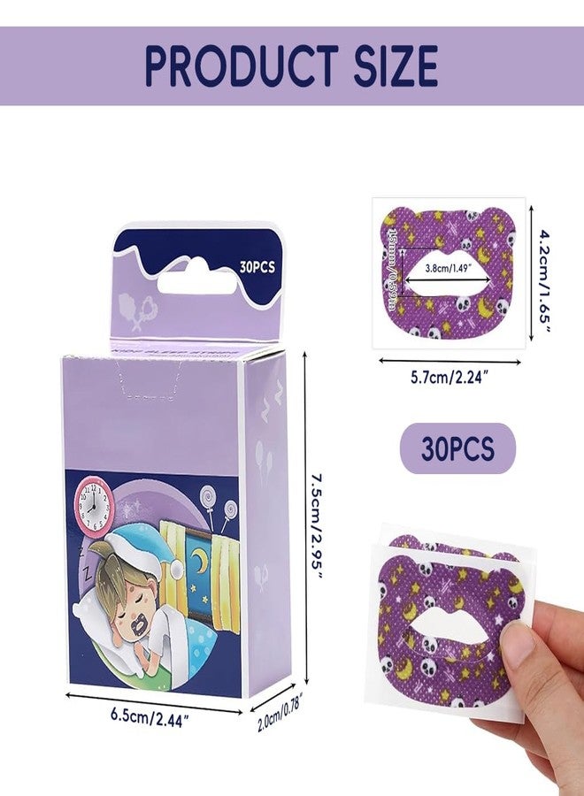 ZIBUYU® 30-Counts Sleeping Mouth Tape for Kids, Improves Mouth Breathing Encourages Nasal Breathing, Hypoallergenic Non-Woven Fabric Self-Adhesive Breathing Strips Cartoon Panda Print Mouth Tapes, M - Image 4