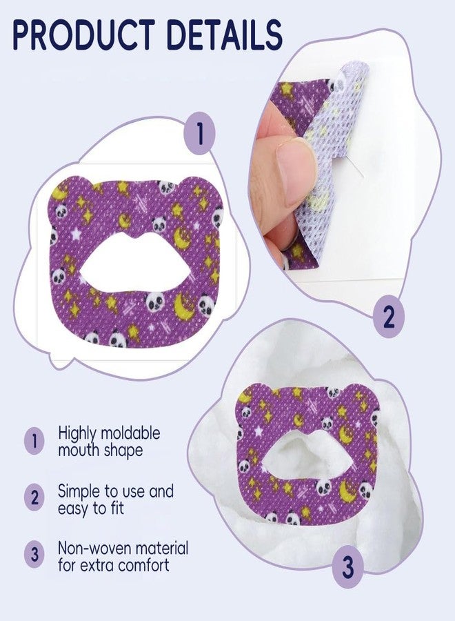 ZIBUYU® 30-Counts Sleeping Mouth Tape for Kids, Improves Mouth Breathing Encourages Nasal Breathing, Hypoallergenic Non-Woven Fabric Self-Adhesive Breathing Strips Cartoon Panda Print Mouth Tapes, M - Image 2