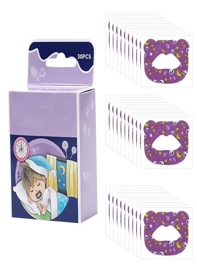 ZIBUYU® 30-Counts Sleeping Mouth Tape for Kids, Improves Mouth Breathing Encourages Nasal Breathing, Hypoallergenic Non-Woven Fabric Self-Adhesive Breathing Strips Cartoon Panda Print Mouth Tapes, M - Image 1