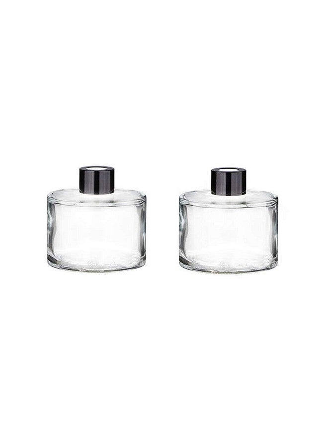 XINGZI Set of 2 Glass Essential Oils Diffuser Bottles Fragrance Bottle Jars Containers for DIY Replacement Reed Diffuser Sticks Sets Essential Oils Crafts Decor (50ML Black Cap)  - Image 1