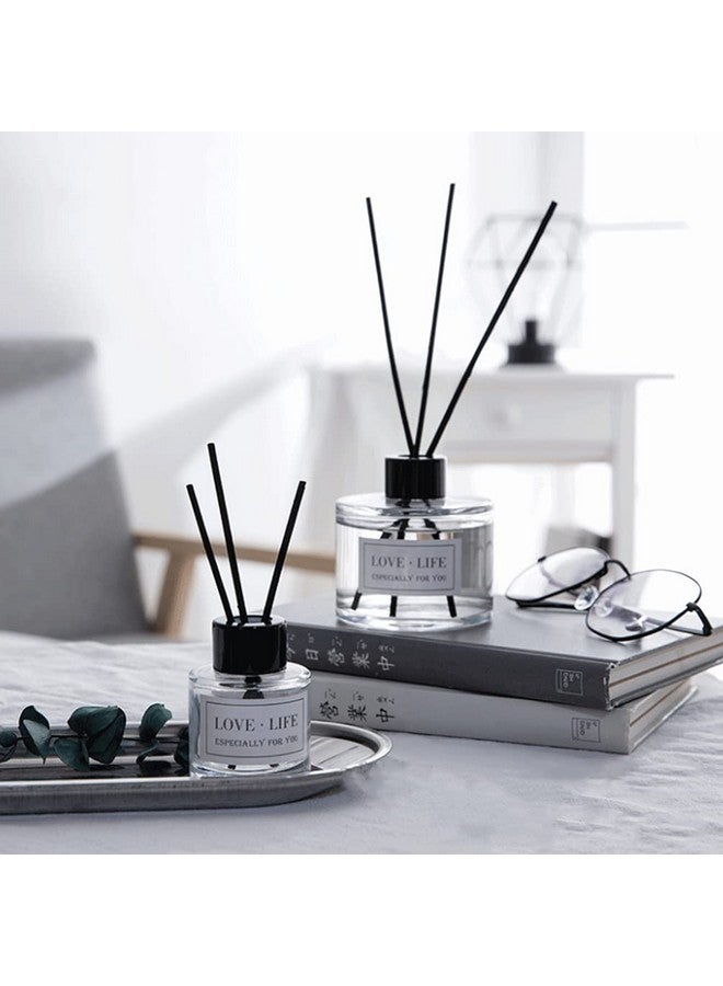 XINGZI Set of 2 Glass Essential Oils Diffuser Bottles Fragrance Bottle Jars Containers for DIY Replacement Reed Diffuser Sticks Sets Essential Oils Crafts Decor (50ML Black Cap)  - Image 5