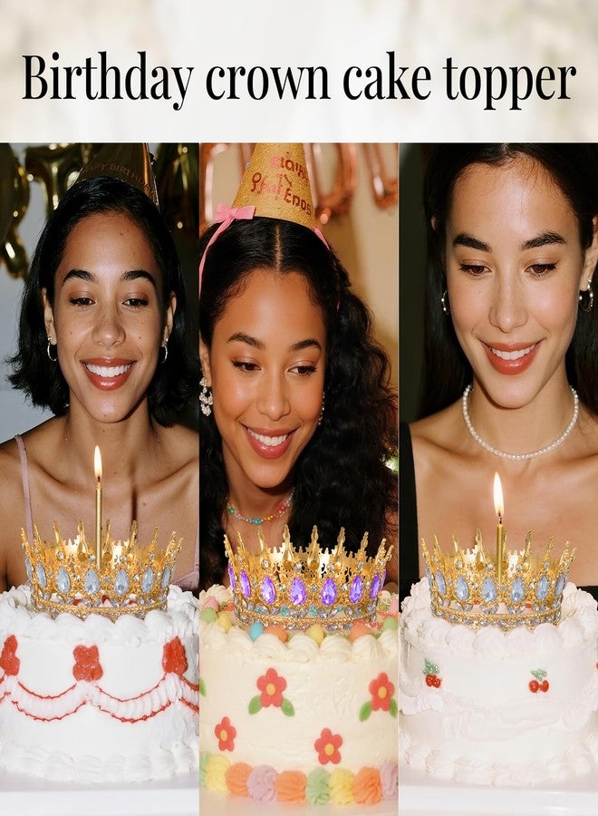 Onedor Pink Queen Crown for Women Crystal Rhinestone Wedding Tiara Princess Crown Cake Topper Large Rose Gold Corona para Pastel de Mujer for Birthday, Prom, Pageant, or Bridal Hair Accessories - Image 5