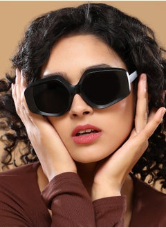 Haute Sauce Polarized Full Rim Rectangle Sunglasses For Women  - Image 3