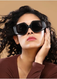 Haute Sauce Polarized Full Rim Rectangle Sunglasses For Women  - Image 4
